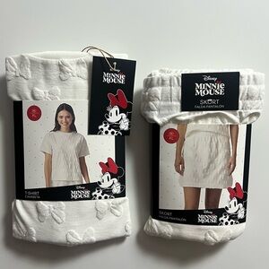 NWT Disney Minnie Mouse 2 Piece Set, White, Size XL